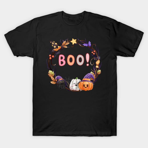 Boo! - Halloween couple T-Shirt by Barts Arts